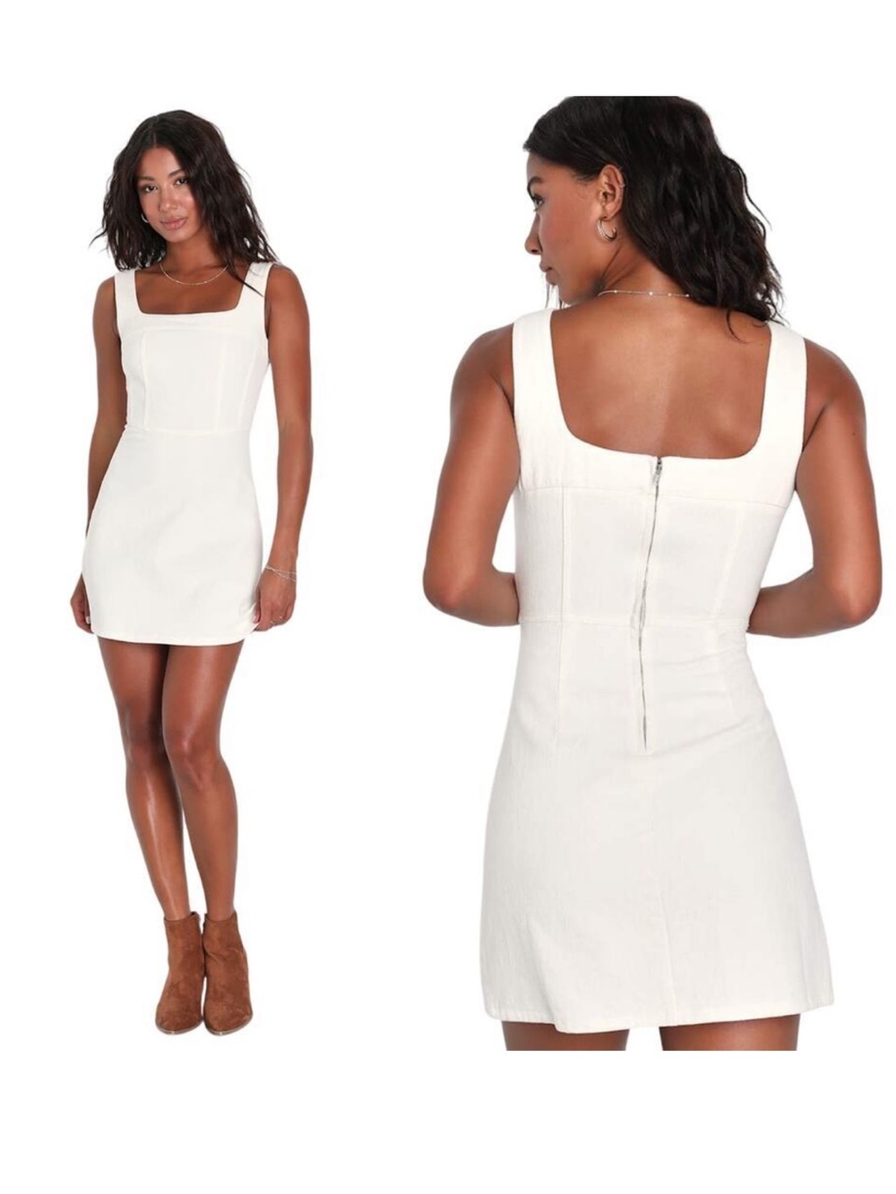 Lulu's Cream Mini Dress